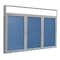 Ghent Enclosed Bulletin Board, 3 Door, Vnyl, Ill Hdlnr Frm, 4 ft H x 6 ft W, Ocean PAVLX9-191 - alternate 1